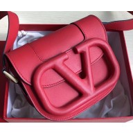 Valentino Supervee Calfskin Crossbody Small Bag Red 2020