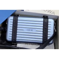 Dior and Rimowa Aluminum Personal Clutch on Strap Bag Blue 2020