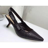 Dior Heel 6.5cm J'Adior Slingback Braided Pumps Black 2020