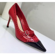 Dior Heel 8.5cm Spectadior Pumps in Brushed Calfskin Red/Black 2020