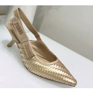 Dior Heel 6.5cm J'Adior Slingback Braided Pumps Gold 2020
