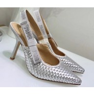 Dior Heel 9.5cm J'Adior Slingback Braided Pumps Silver 2020