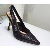 Dior Heel 9.5cm J'Adior Slingback Braided Pumps Black 2020