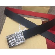 Christian Louboutin Width 3.5cm Louis Belt Leather Black/White 2020