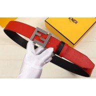 Fendi FF Buckle Calfskin Reversible Belt Black/Red/Silver