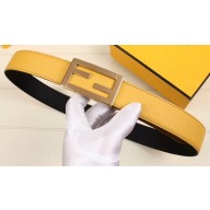 Fendi Width 3.5cm FF Stud Buckle Baguette Belt Yellow