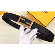 Fendi Width 3.5cm FF Stud Buckle Baguette Belt Black