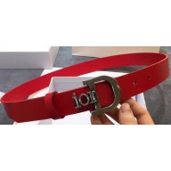 Dior Width 3cm Logo Buckle Belt Red 2020