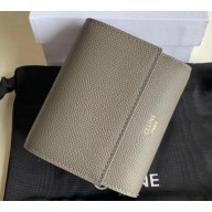 Celine Small Trifold Wallet in Grained Calfskin Etoupe