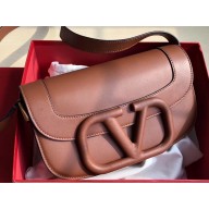 Valentino Supervee Calfskin Crossbody Large Bag Brown 2020