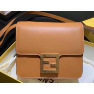 Fendi Leather FF Baguette Mini Shoulder Bag Brown 2020