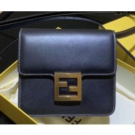 Fendi Leather FF Baguette Mini Shoulder Bag Black 2020