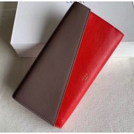 Celine Diagonal Large Flap Multifunction Wallet Etoupe/Red