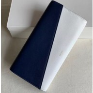 Celine Diagonal Large Flap Multifunction Wallet Blue/White