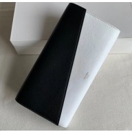 Celine Diagonal Large Flap Multifunction Wallet Black/White