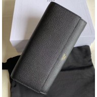 Celine Large Flap Wallet in Grained Calfskin Black