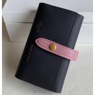 Celine Bicolour Strap Key Case Dark Gray/Pink