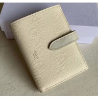 Celine Medium Strap Multifunction Wallet in Grained Calfskin Creamy