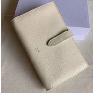Celine Large Strap Multifunction Wallet in Grained Calfskin Creamy