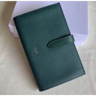 Celine Large Strap Multifunction Wallet in Grained Calfskin Dark Green