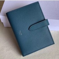Celine Medium Strap Multifunction Wallet in Grained Calfskin Denim Blue