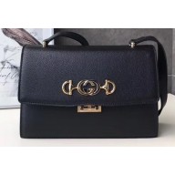 Gucci Zumi Grainy Leather Small Shoulder Bag 576388 Black