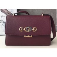 Gucci Zumi Grainy Leather Small Shoulder Bag 576388 Burgundy