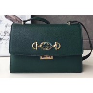 Gucci Zumi Grainy Leather Small Shoulder Bag 576388 Green