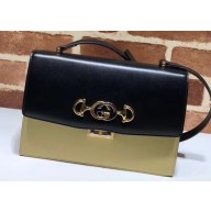 Gucci Zumi Smooth Leather Small Shoulder Bag 576388 Black/Beige