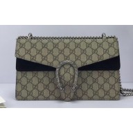 Gucci Dionysus Small Shoulder Bag 400249 GG Canvas Black