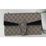 Gucci Dionysus Small Shoulder Bag 499623 GG Canvas Black