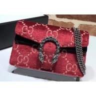 Gucci Dionysus Super Mini Shoulder Bag 476432 Velvet Red