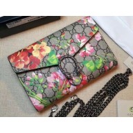 Gucci Dionysus Mini Chain Wallet Bag 401231 GG Canvas Blooms Print