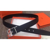 Hermes Width 3.2cm Quentin Reversible Belt Leather Black
