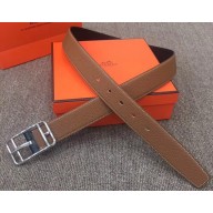 Hermes Width 3.2cm Cape Cod Reversible Belt Leather Brown
