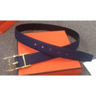 Hermes Width 3.2cm Quentin Reversible Belt Leather Blue