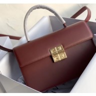 Givenchy Vintage Leather Shoulder Large Bag Burgundy