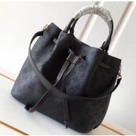 Louis Vuitton Mahina Leather Girolata Drawstring Bucket Bag M54402 Black