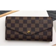 Louis Vuitton Damier Ebene Canvas Sarah Wallet N60114 Rose Ballerine Pink