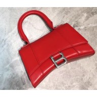Balenciaga Hourglass XS Top Handle Bag Red/Silver