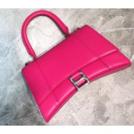 Balenciaga Hourglass Small Top Handle Bag Fuchsia/Silver