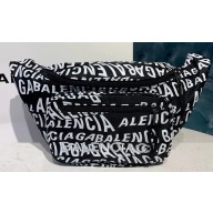 Balenciaga Explorer Belt Pack Bag All Over Logo Black/White