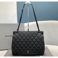 Balenciaga Quilting B. Shoulder Bag in Nappa Calfskin Black