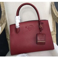 Prada Monochrome Top Handle Bag 1BA155 Burgundy