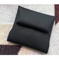 Hermes Bastia Change Purse in Epsom Leather Black