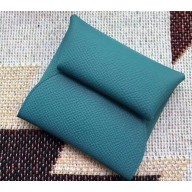 Hermes Bastia Change Purse in Epsom Leather Denim Blue
