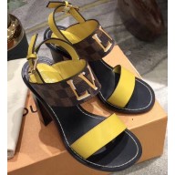 Louis Vuitton Heel 10cm Passenger Sandals Yellow 2020