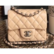 Chanel Lambskin Mini Classic Flap Bag A1115 Beige