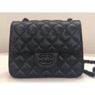 Chanel Lambskin Mini Classic Flap Bag A1115 So Black