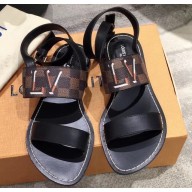 Louis Vuitton Passenger Flat Sandals Black 2020